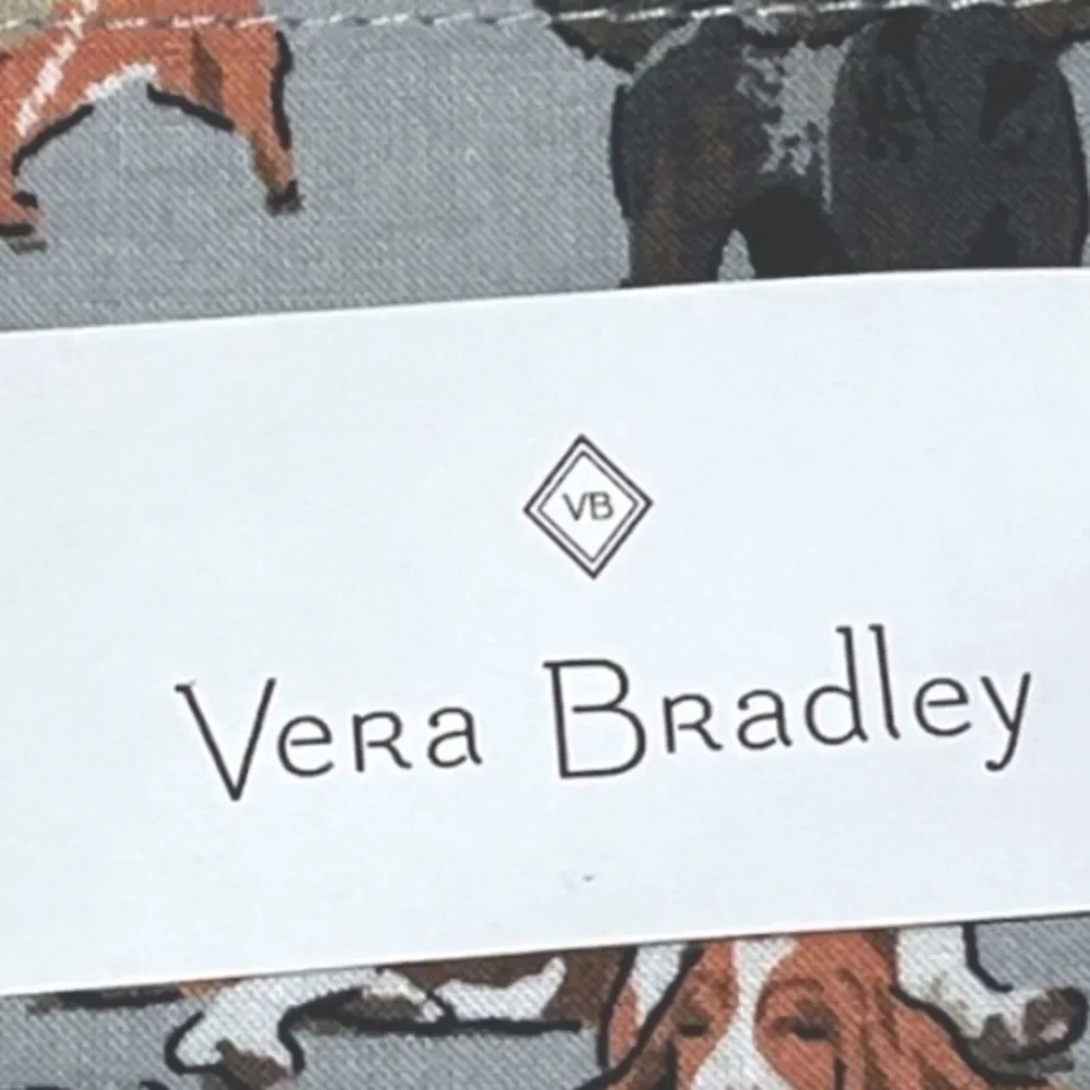 Vera Bradley Dog Show Zip ID and Lanyard Gray
